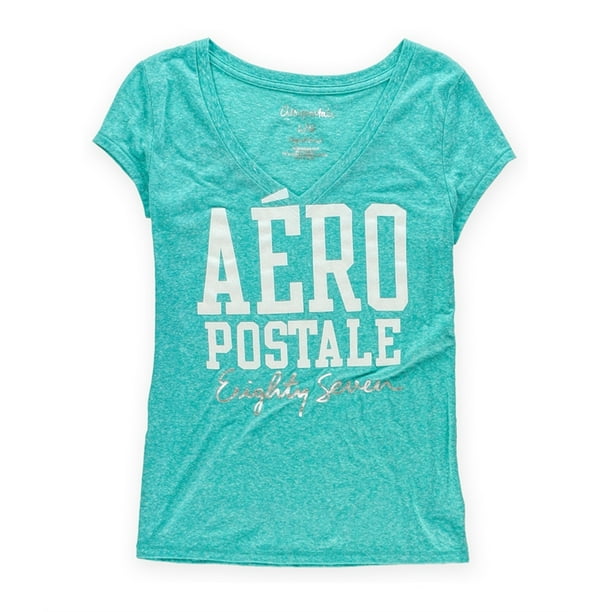 Aeropostale - Camiseta gráfica para mujer, marca original, azul, extragrande Aeropostale Camiseta gráfica