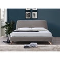 thumbnail image 5 of Omax Decor Henry Wood and Fabric Upholstered King Platform Bed in Gray, 5 of 6