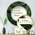 thumbnail image 3 of Designart "Delicate Intricacy Ferns Plant wall art" Floral & Botanical Round Wall Mirror - Modern Oval Printed Decorative Oversized Mirror - Multiple Color Options, 3 of 4