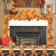 thumbnail image 1 of Artificial Maple Leaf Garland for Stairs and Doors - 78-Inch Fall Home Decor with Realistic Orange Foliage, 1 of 6