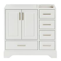 Ariel Stafford 36 Inch Single Sink Base Cabinet Left Offset In White