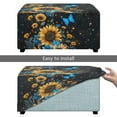 thumbnail image 5 of Xoenoiee Sunflower Butterfly Print Ottoman Cover, Washable Rectangle Slipcover Soft Fabric Storage Ottoman Cover Stretchable Footstool Slipcover Foot Stool Cover with Elastic Bottom, L, 5 of 7