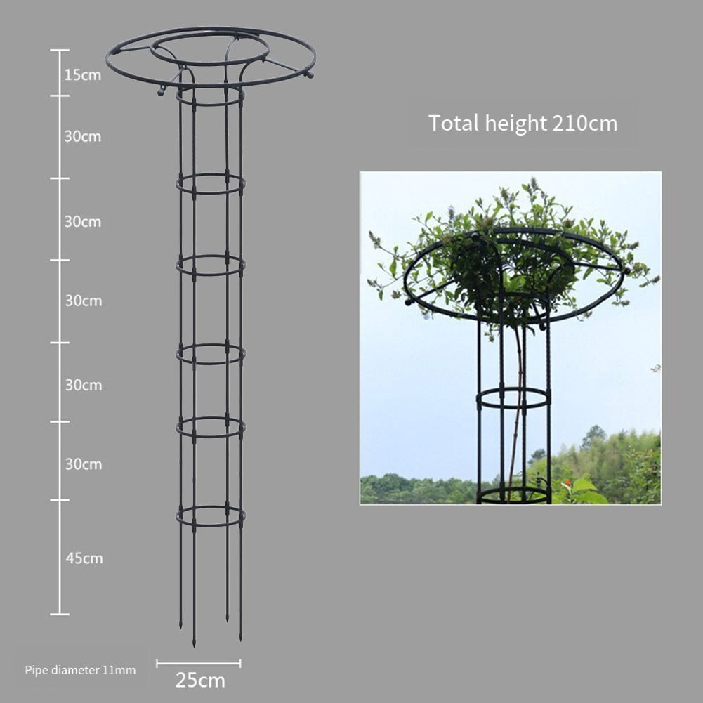 Fankenuo 1PC Plant Support Frame Black Outdoor Climbing Plant Garden Grid Frame Arched Grid Frame Vine Support 90/120/150/180/210CM Parts 210cm