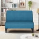 thumbnail image 3 of Loveseat Sofa, Upholstered Small Sofa Couch Mini Love seat Sofas for Bedroom Living Room (Blue) My Lux Decor Round, 3 of 6