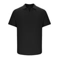thumbnail image 5 of JXMVOJ Men's Casual Comfortable Short Sleeve Turndown Collar Blouse, Soft Stretchy Polyester Rayon Spandex Blend for Daily Outdoor Activities, 5 of 8