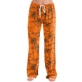 thumbnail image 3 of IYYVV Halloween Pajamas Women Casual Blood Rose Print Drawstring Pj Pants Halloween Cozy Comfortable Skeleton Autumn Clothes Orange M, 3 of 5
