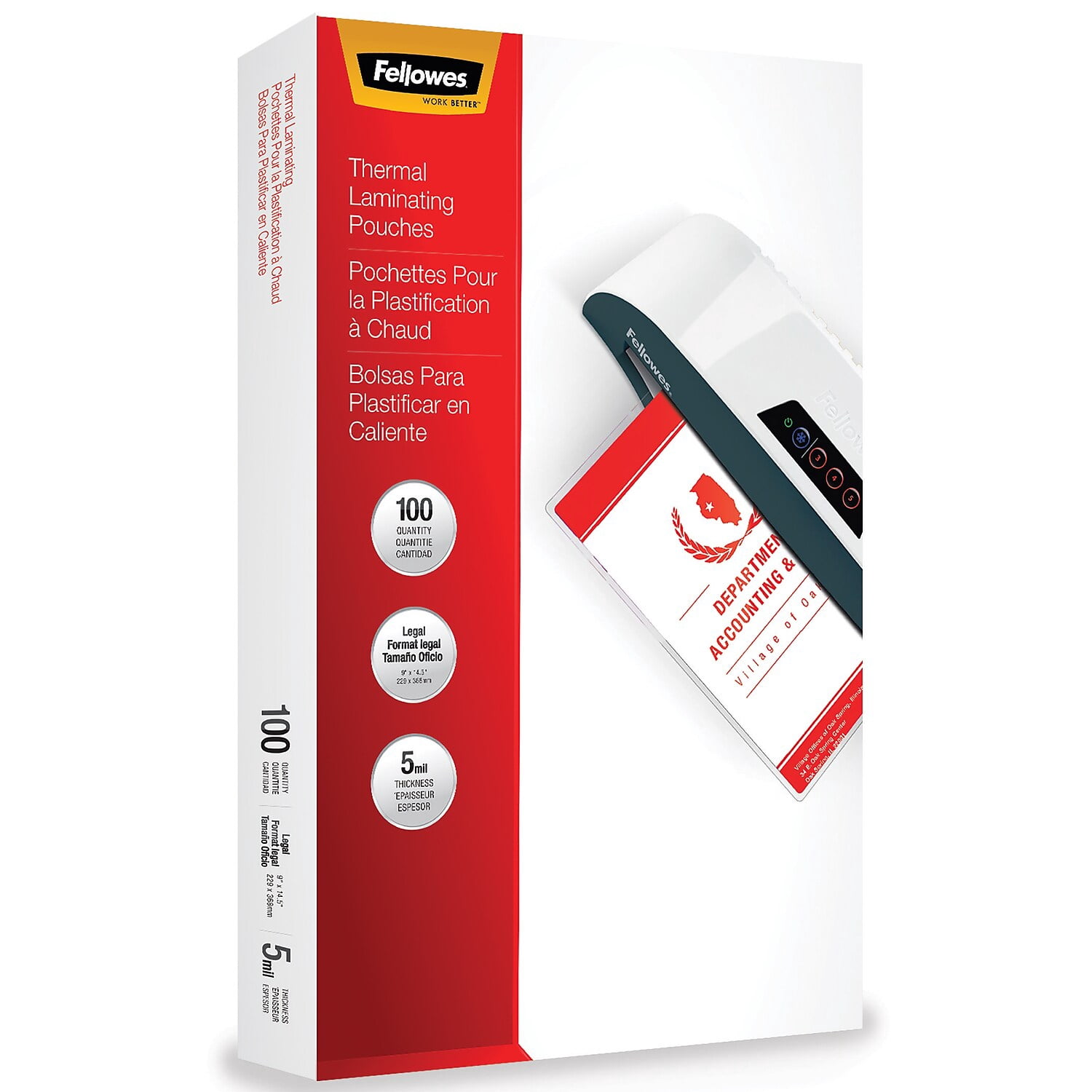 Fellowes Thermal Pouches Legal 100/Box (5204501)