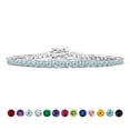 thumbnail image 1 of JeenMata Classic 5.5 TCW Marcha de corte redondo - Aguamarina - Pulsera de tenis con piedra natal Diseño de eternidad - Chapado en oro blanco, Mujer, Adulto, 1 of 6