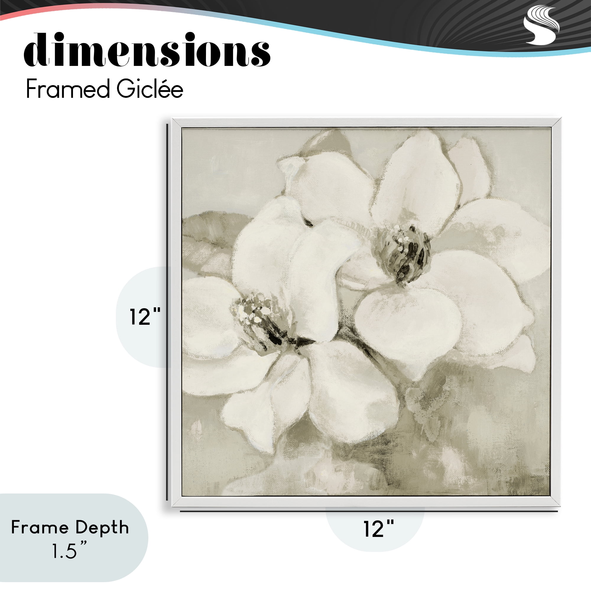 Stupell Industries Subtle Beige Magnolias White Framed Giclee Art, design by Lanie Loreth