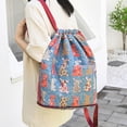 thumbnail image 6 of Lightweight Drawstring Backpack Cute Bunny Print Sack Bag Multifunctional String Foldable Large Capacity Bag With Adjustable Shoulder Straps Gym Bag Women For Sports Travel And Daily Use, 6 of 7