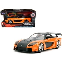 Han's Mazda RX-7 RHD (Right Hand Drive) Orange Metallic and Black "Fast & Furious" Movie 1/32 Diecast Model Car by Jada