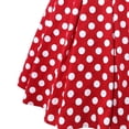 thumbnail image 3 of FAOWME Women's Skirts High Waisted Polka Dot Print Pleated A Line Retro Style Comfortable Fashion Mid Length Skirts For Casual Daily Wear,Red,S, 3 of 4