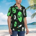 thumbnail image 3 of KLL Eyeball Monster Print Men's Hawaiian Shirt Short Sleeve Button Down Beach Shirts,Large, 3 of 7