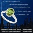 thumbnail image 2 of Gem Stone King 10K White Gold Green Peridot and Diamond Women's Engagement Ring (1.80 Cttw Oval), 2 of 5