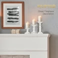 thumbnail image 6 of Nuptio Wooden Candle Holders for Pillar Candles: Rustic Pillar Candles Holder Set of 3 Tall Centerpiece for Table, 6 of 9
