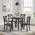 thumbnail image 6 of ROME + OAK Hinged Drop Leaf Dining Table, 22-36" Round Tabletop with Sturdy Base, Black, 6 of 8