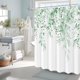 thumbnail image 5 of Cortina de ducha de eucalipto verde menta, hojas de acuarela con flores, impermeable, decoración de baño con plantas y ganchos, 182 x 182 cm, 5 of 6