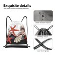 thumbnail image 4 of Kdxio Starfishes Shells Pattern Drawstring Bag for Gym Sports School Travel Lightweight Sackpack with Adjustable Cords Waterproof Fabric-Medium, 4 of 6