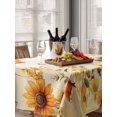thumbnail image 6 of Country Sunflower Table Cloth 60x102 Inch Rectangle, Watercolor Orange Flower Field Farmhouse Waterproof Tablecloth Washable Table Cover for Party Picnic Dinner Decor, 6 of 9