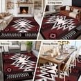 thumbnail image 6 of Red Pattern Retro Bohemian Washable Living Room Rugs 8'x10', Square Abstract Geometric Low Pile Throw Large Area Rug Non-Slip Sturdy Edge Binding Carpet for Bedroom Dining Room Office, 6 of 9