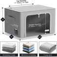 thumbnail image 4 of Storage Bins with Metal Frame - Stackable & Foldable Clothes Organizer Bags - Oxford Fabric Storage Containers with Large Clear Window & Carry Handles Organization for Bedding Linen & Clothing, 4 of 12