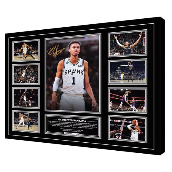 Arte de Pared MENKARWHY Victor Wembanyama Firmado Baloncesto