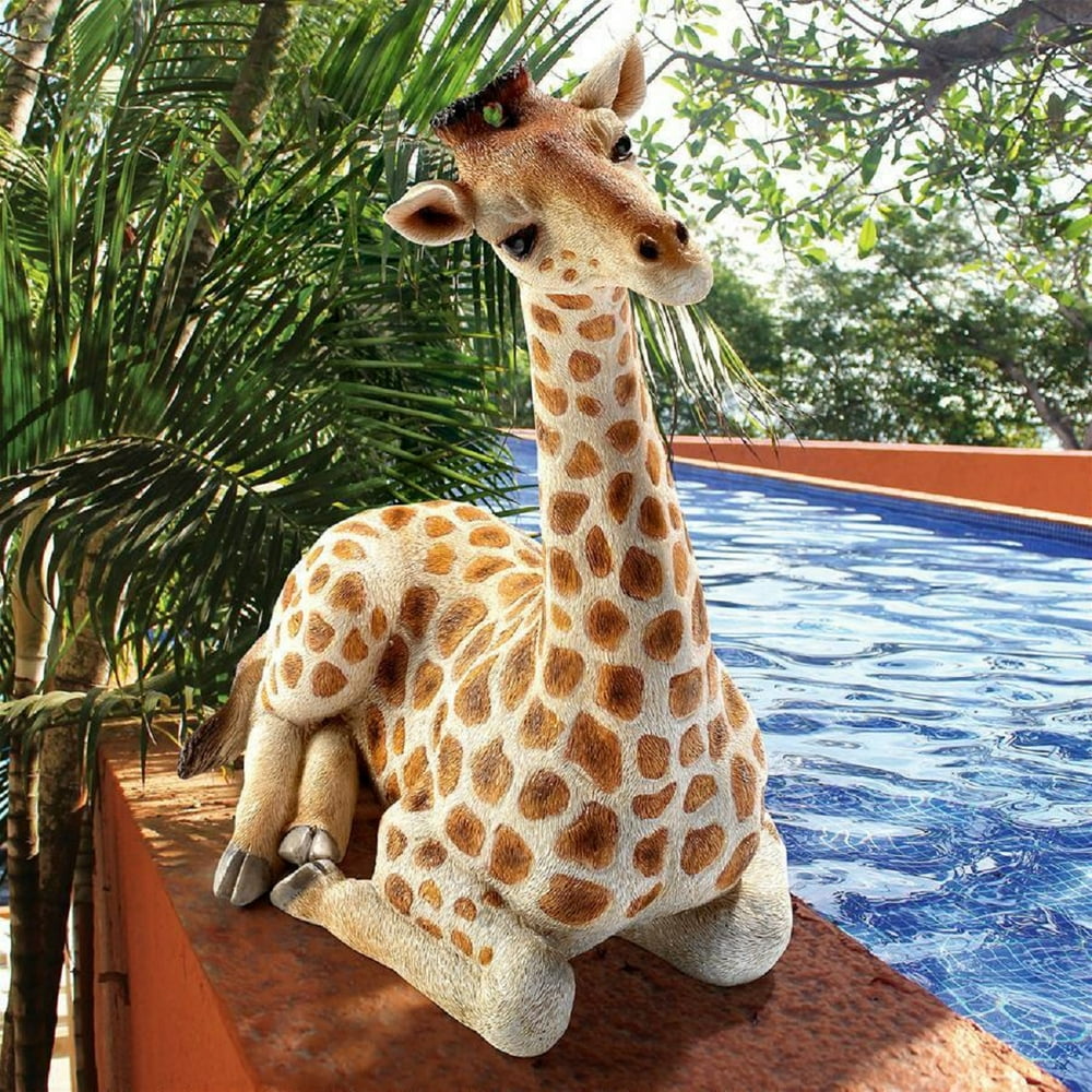 14.5" Resting Giraffe Hand Painted Outdoor Garden Statue - Walmart.com