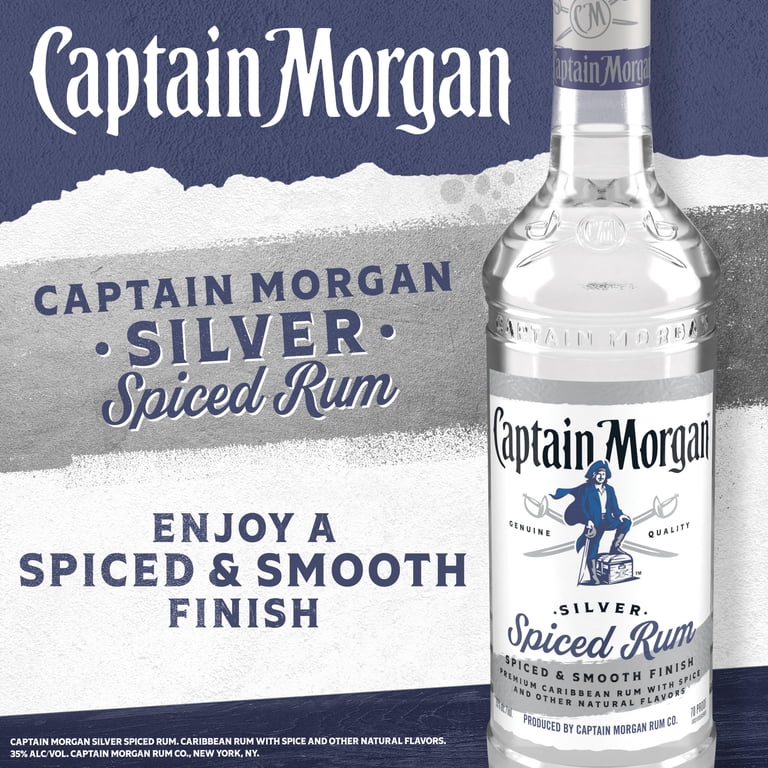 Captain Morgan Silver Spiced Rum, 1.75 L Bottle, 35% ABV - Walmart.com