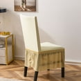 thumbnail image 4 of Dining Room Chair Covers with Skirt,Set of 4 Stretch Thicken Chair Slipcovers Universal Removable Washable Jacquard Chair Protector for Wedding Banquet Party-2-yellow, 4 of 8