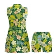 thumbnail image 3 of Uorisanigo Lucky Leaf Sleeveless Workout Athletic Dresses for Women 2 Pieces Size M Zip Up Collar Quick Dry Workout Golf Dresses Build in Shorts with Pockets, 3 of 7