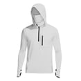 thumbnail image 4 of Mens Sun Shirts UV Protection Long Sleeve Quarter Zip Thumb Holes Hooded Top UPF 50+ Lightweight Breathable Shirt with Face Cover, 4 of 9