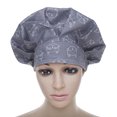 thumbnail image 2 of Opromo Cotton Bleach Friendly Banded Adjustable Skull Cap Sweatband Bouffant Hat-Cat Gray, 2 of 5