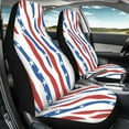 thumbnail image 3 of ZIATUBLE Zebra Print Car Seat Covers Full Set of 2 American Flag High Back Bucket Seat Covers for 4 of July Breathable Interior Vehicle Seat Protectors Automotive Accessories for SUV Sedan Van, 3 of 7