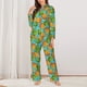 thumbnail image 2 of Balery Pineapple Conjunto de Pijama con Estampado para Mujer, Conjunto de Dos Piezas con Manga Larga, Ropa de Dormir Suave con Bolsillos, Pijamas Cómodos-Medium, 2 of 7