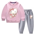 thumbnail image 3 of Hello Kitty otoño e invierno nuevos niños traje con capucha niños y niñas dibujos animados más terciopelo cálido pantalones de manga larga traje de dos piezas, 3 of 5