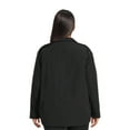 thumbnail image 3 of Time and Tru Women's Plus Size Snap Front Shacket, Sizes XS-3X, 3 of 6