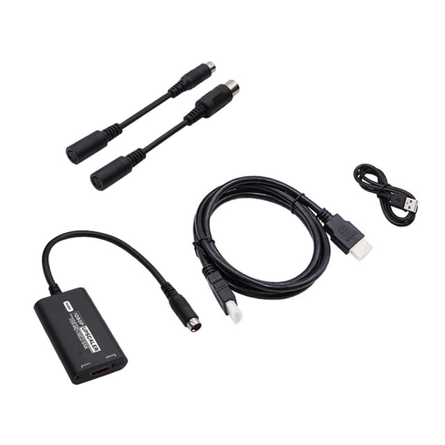 DQrwqpou Consola Convertidora Compatible Con 16/9 4/3 Adaptador Video HD para SEGA MD1 MD2 SNK