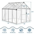 thumbnail image 5 of Amkui Large Aluminum Walk-in Green Houses for Outdoors, Polycarbonate Greenhouse with Sliding Doors & Roof Vent, Sunroom Winter Greenhouse for Outside Patio, Backyard, Garden, 5 of 9
