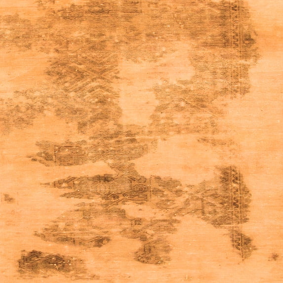 Ahgly Company Indoor Square Abstract Orange Modern Area Rugs, 7' Square