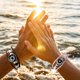 thumbnail image 2 of Pulsera de pareja luminosa de sol y luna-Brillo en la oscuridad que combina joyas de cuero trenzado para parejas, regalo de amor ajustable a larga distancia para él& aquí, 2 of 4