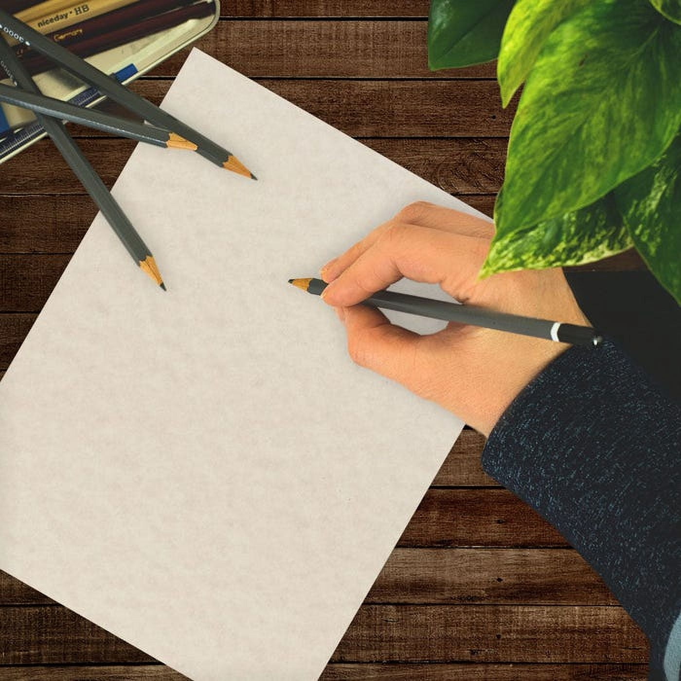 JAM Paper Parchment, 8 1/2 x 11, Pewter Parchment, 65lb, 2 packs of 50