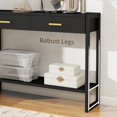 thumbnail image 5 of Solid Wood Console Table with Storage Entryway Table with 2 Drawers Shelf & Reinforced Legs, 5 of 12