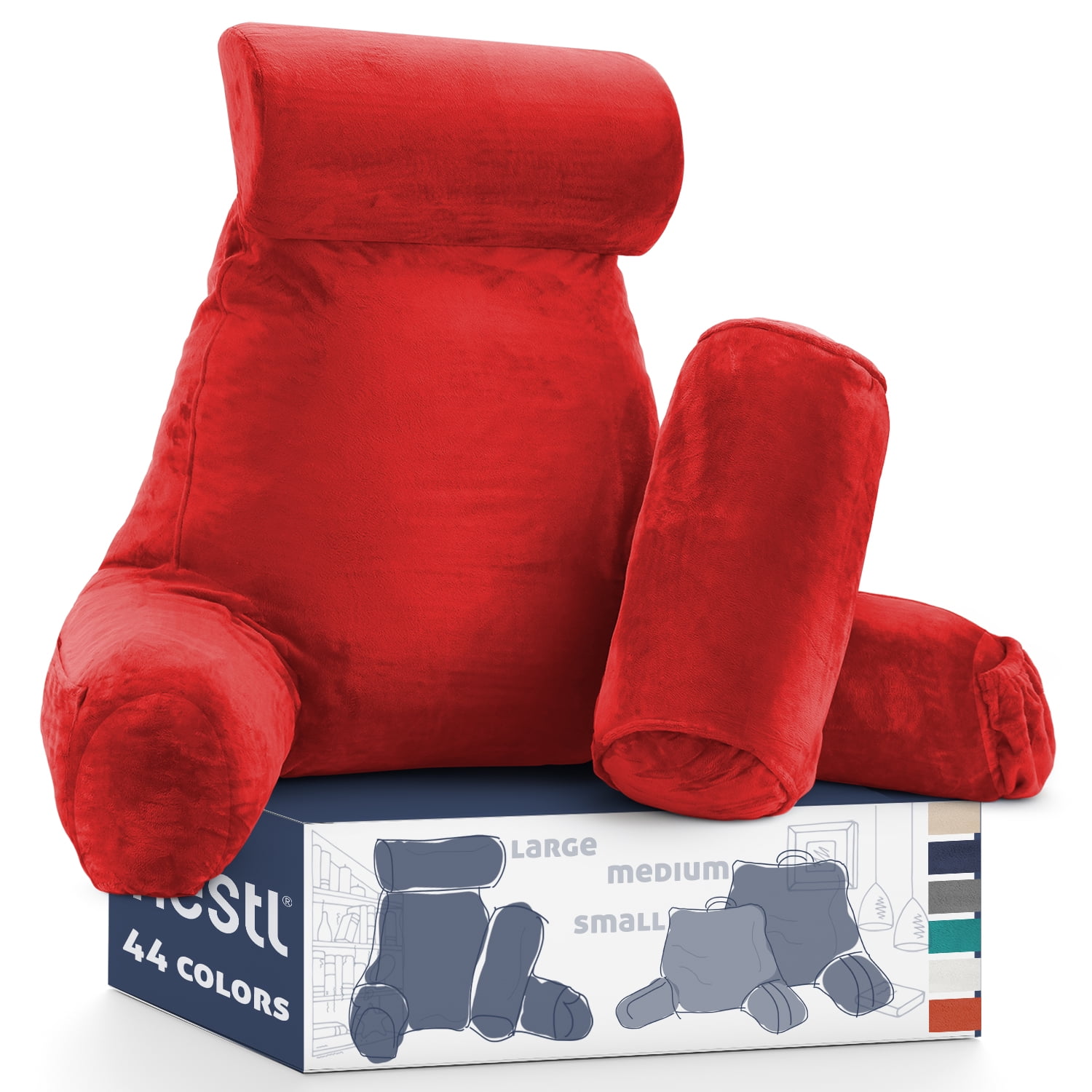 Nestl Reading Pillow, Extra Large Comfortable Bed Rest Pillow with Arms