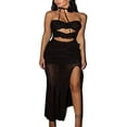 thumbnail image 1 of Femmes Tube Robe Sans Manches Backless Évidé Fente Longue Robe d'Été, 1 of 7