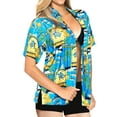 thumbnail image 3 of HAPPY BAY Women's Hawaiian Shirts For Women Button Down Summer Short Sleeve Blouses Vacation Fashion Beach Holidays Womens Top M Ocean, Dolphin, 3 of 5