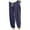 Dark Blue, variant on UVEASISHA Mens Cropped Linen Pants Big and Tall Casual Beach Pants Pleated Loose Tapered Pants Elastic Ankle Cuffs Drawstring Waist Summer Pants Black 4XL