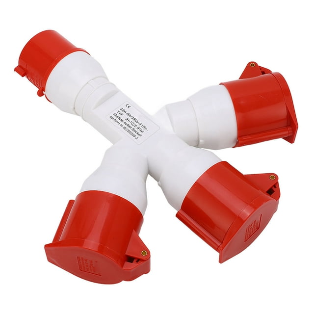 ENCUCHO INDUSTRIAL Multifuncional, Enchufe Industrial 380-415V 32A 1 EN 3 OUT IP44 Impermeable CON CUBIERTA DE POLVO COMERCICIOS PARA OPEROS Comerciales
