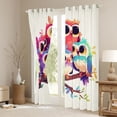 thumbnail image 3 of Feelyou Colorful Owl Child Blackout Curtains Set of 2 (52x84 Each), Kawaii Cartoon Animal Window Curtains, Branches Leaf Plant Curtains and Drapes, Window Curtains Home Decor, 3 of 6