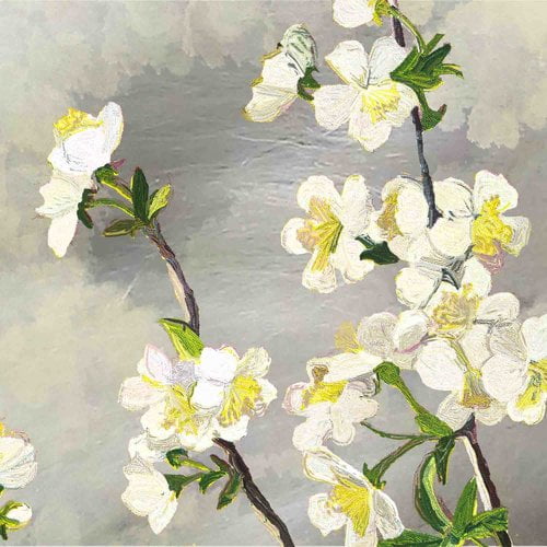 "Silver Background" Painting Print on Canvas