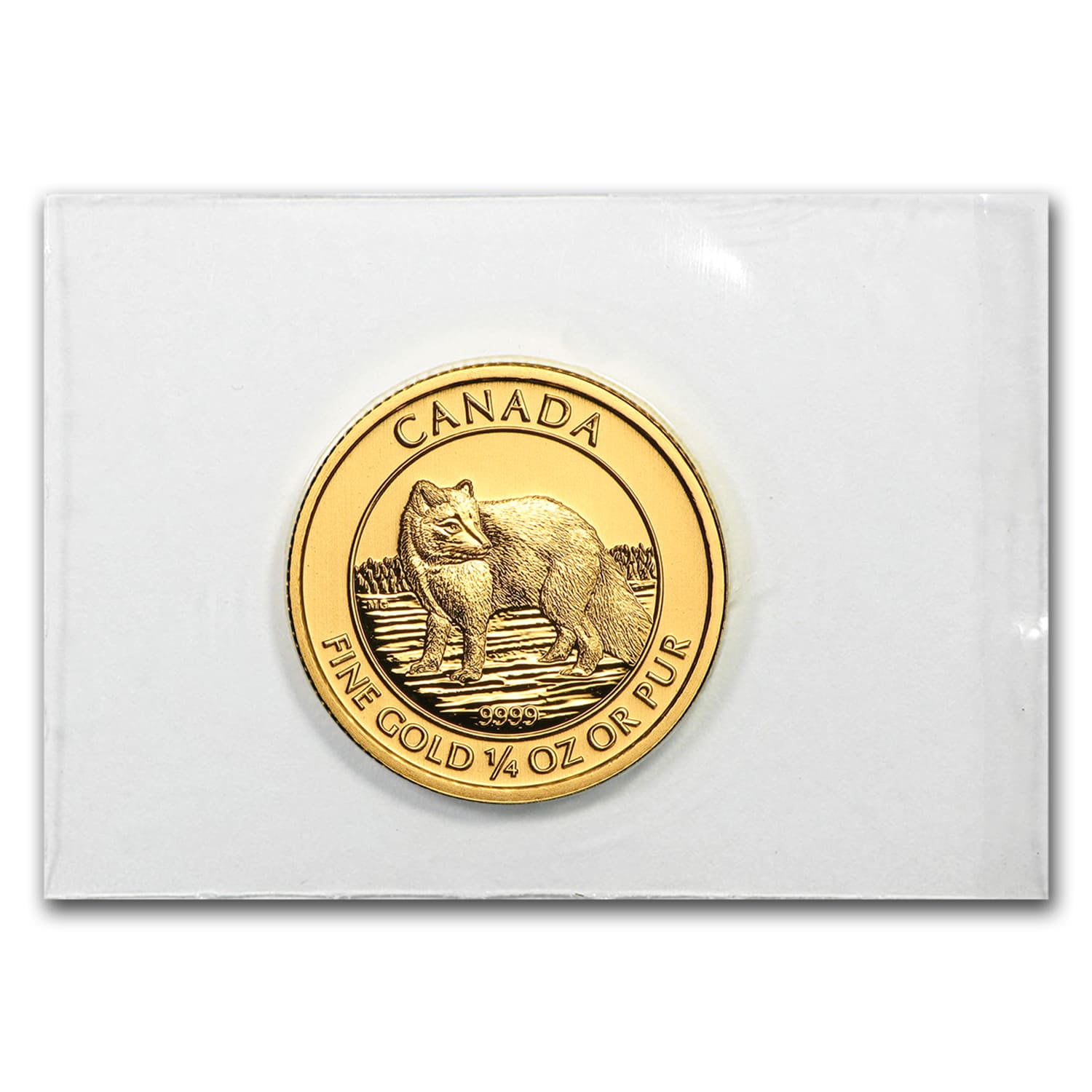 2014 Canada 1/4 oz Gold Arctic Fox BU